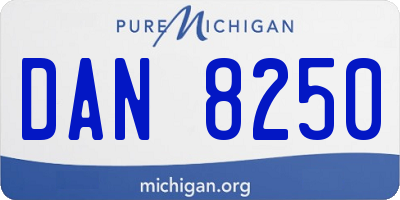 MI license plate DAN8250