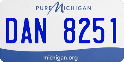 MI license plate DAN8251