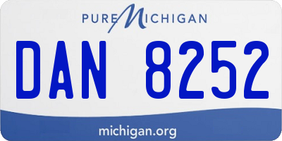 MI license plate DAN8252