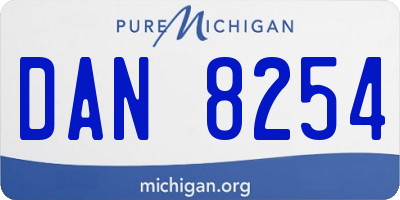 MI license plate DAN8254