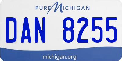 MI license plate DAN8255