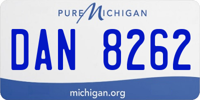 MI license plate DAN8262