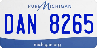 MI license plate DAN8265