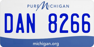 MI license plate DAN8266