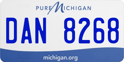 MI license plate DAN8268