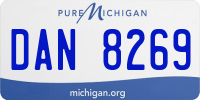 MI license plate DAN8269