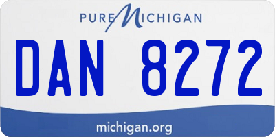 MI license plate DAN8272