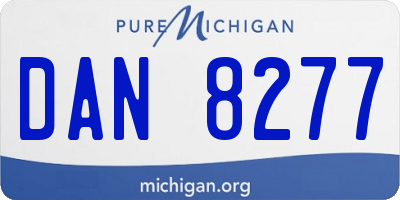 MI license plate DAN8277
