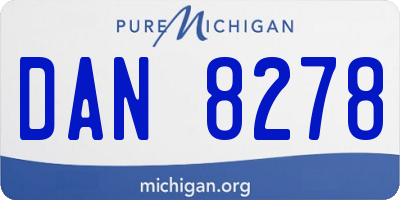 MI license plate DAN8278