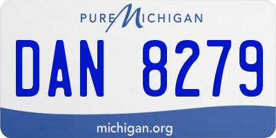 MI license plate DAN8279