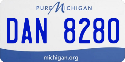 MI license plate DAN8280