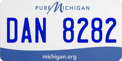 MI license plate DAN8282