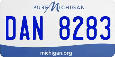 MI license plate DAN8283