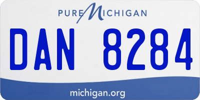 MI license plate DAN8284