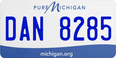 MI license plate DAN8285