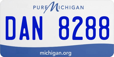 MI license plate DAN8288