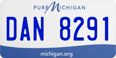 MI license plate DAN8291