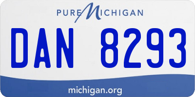 MI license plate DAN8293