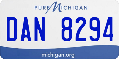 MI license plate DAN8294