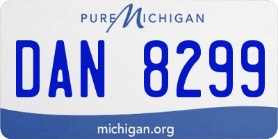 MI license plate DAN8299