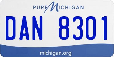 MI license plate DAN8301