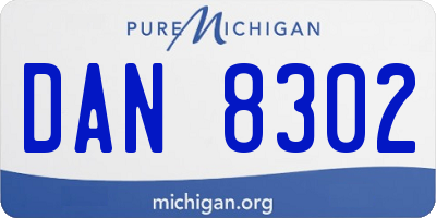 MI license plate DAN8302