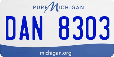 MI license plate DAN8303