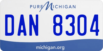 MI license plate DAN8304