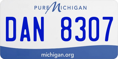 MI license plate DAN8307