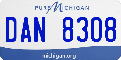 MI license plate DAN8308