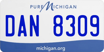 MI license plate DAN8309