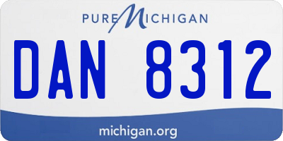 MI license plate DAN8312
