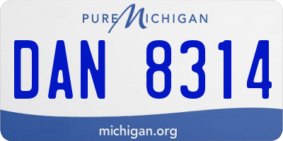 MI license plate DAN8314