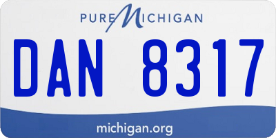 MI license plate DAN8317