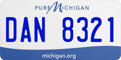 MI license plate DAN8321
