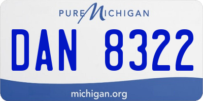 MI license plate DAN8322