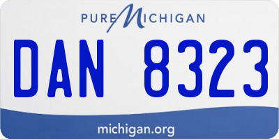 MI license plate DAN8323