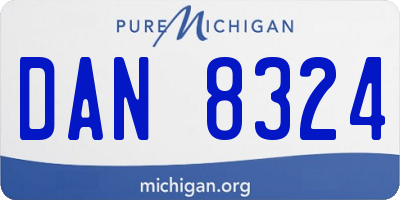 MI license plate DAN8324