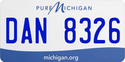 MI license plate DAN8326