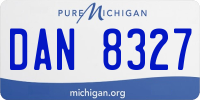MI license plate DAN8327