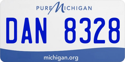 MI license plate DAN8328