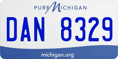MI license plate DAN8329