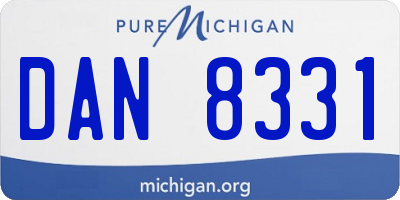 MI license plate DAN8331