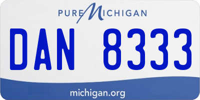 MI license plate DAN8333