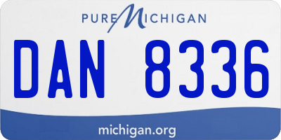 MI license plate DAN8336