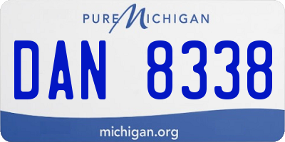 MI license plate DAN8338