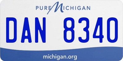 MI license plate DAN8340