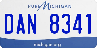 MI license plate DAN8341