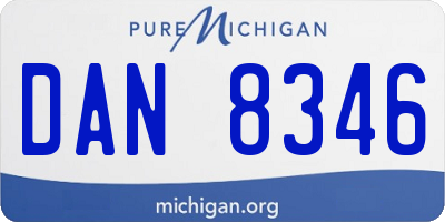MI license plate DAN8346