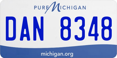MI license plate DAN8348